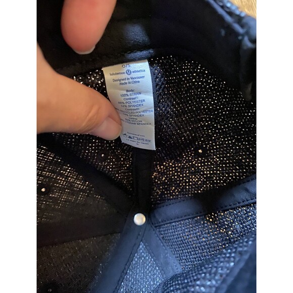 Lululemon Adult Womens OS Festival Hat Woven Straw Baseball Cap Cadet Black READ main image 6